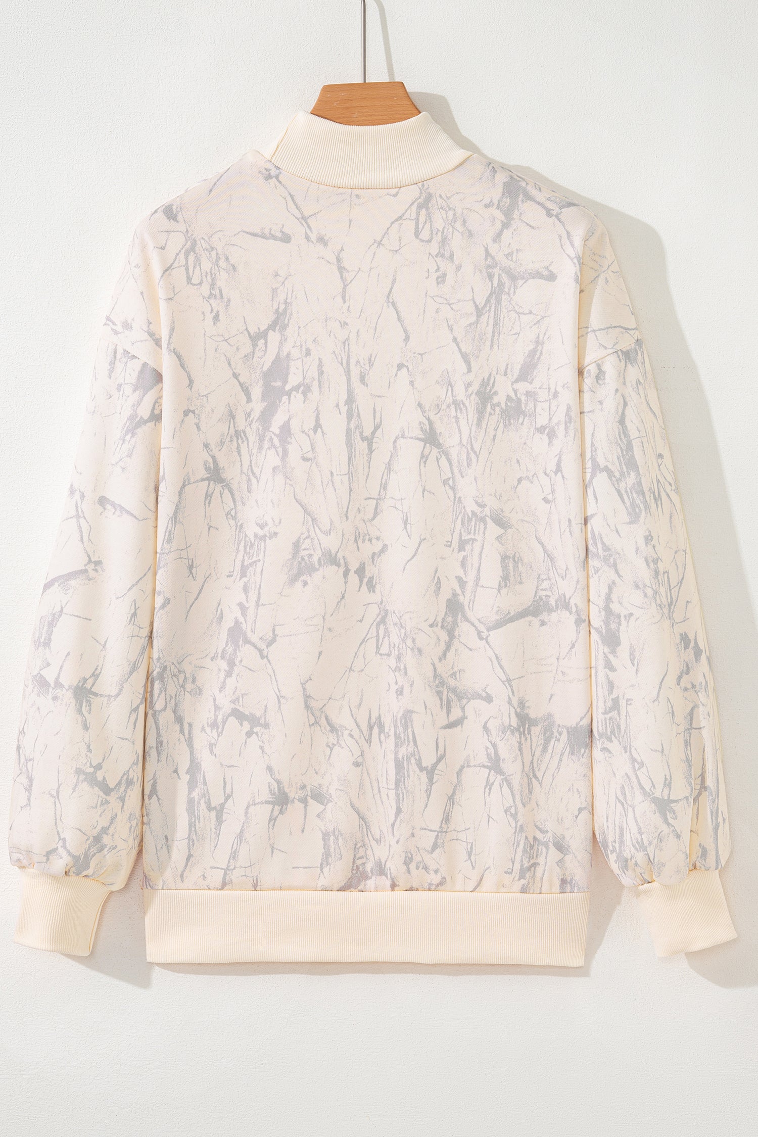 Khaki Camo Mock Neck Baggy Sweatshirt