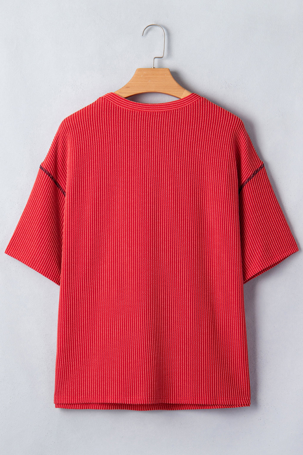 White USA Graphic Half Sleeve Loose Ribbed Top
