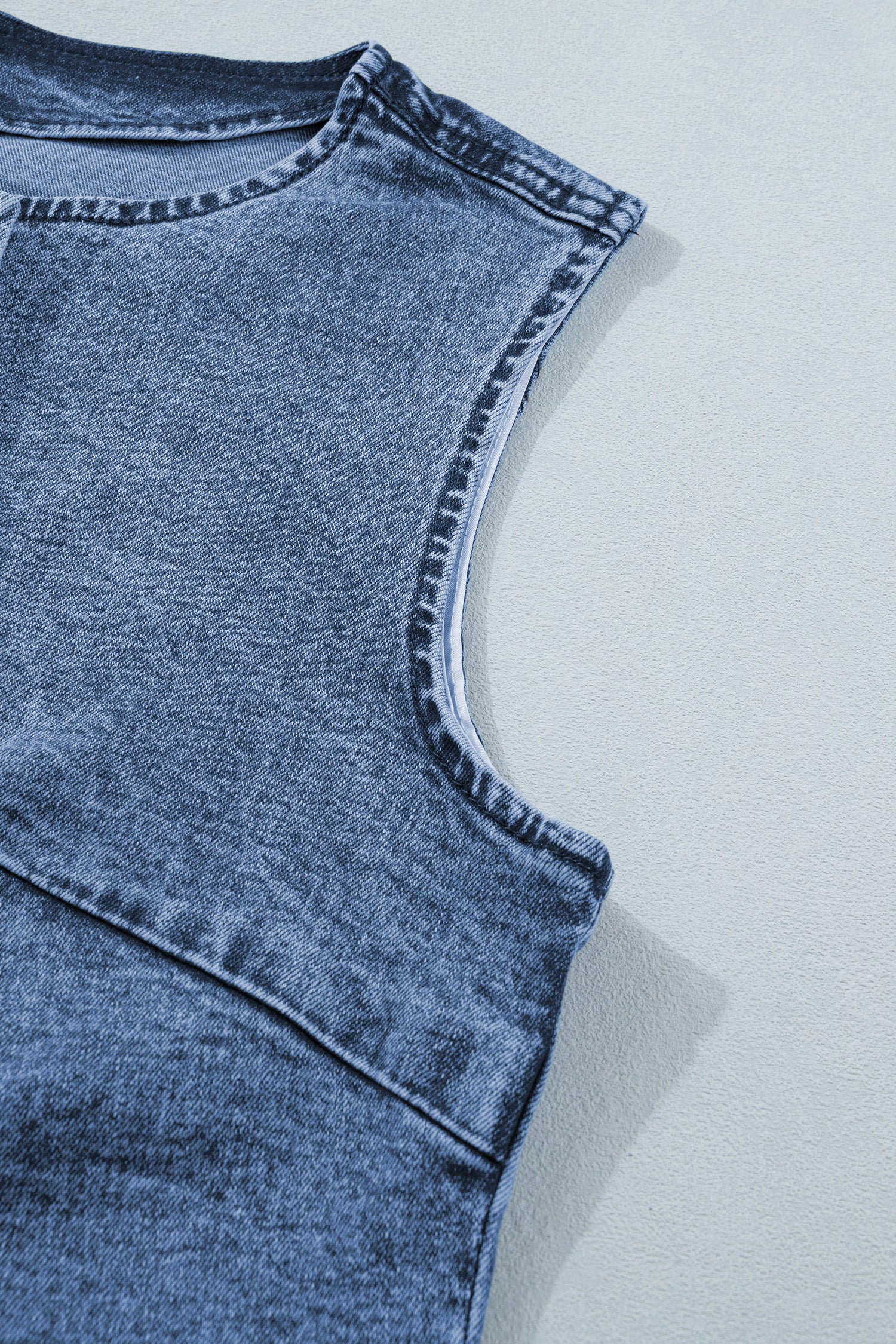 Ashleigh Blue Buttoned Front Slit Denim Vest