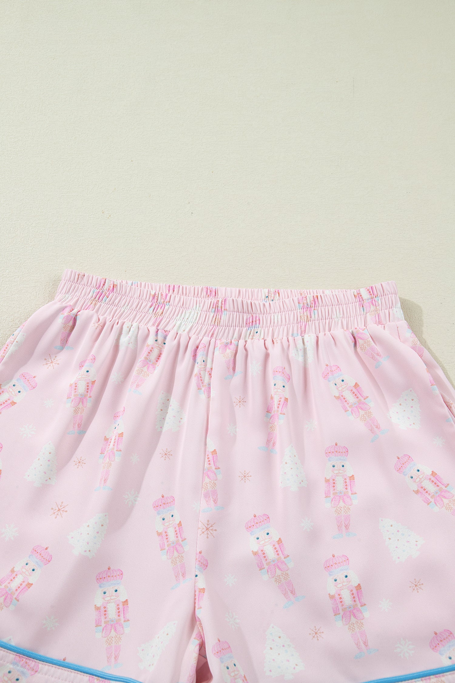 Pink Bow Tie Front Christmas Nutcracker Long Sleeve Shirt Shorts Pajama Set