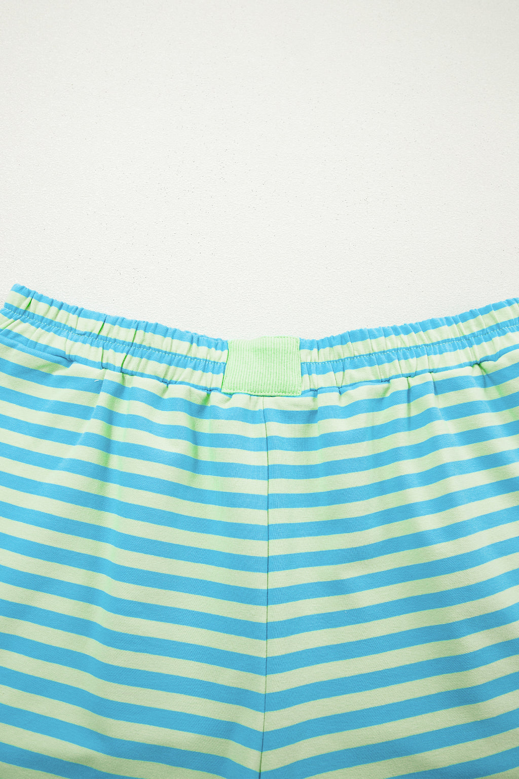 Pink Stripe Color Block Detail Long Sleeve Pullover Elastic Waist Pull On Shorts 2pcs Set