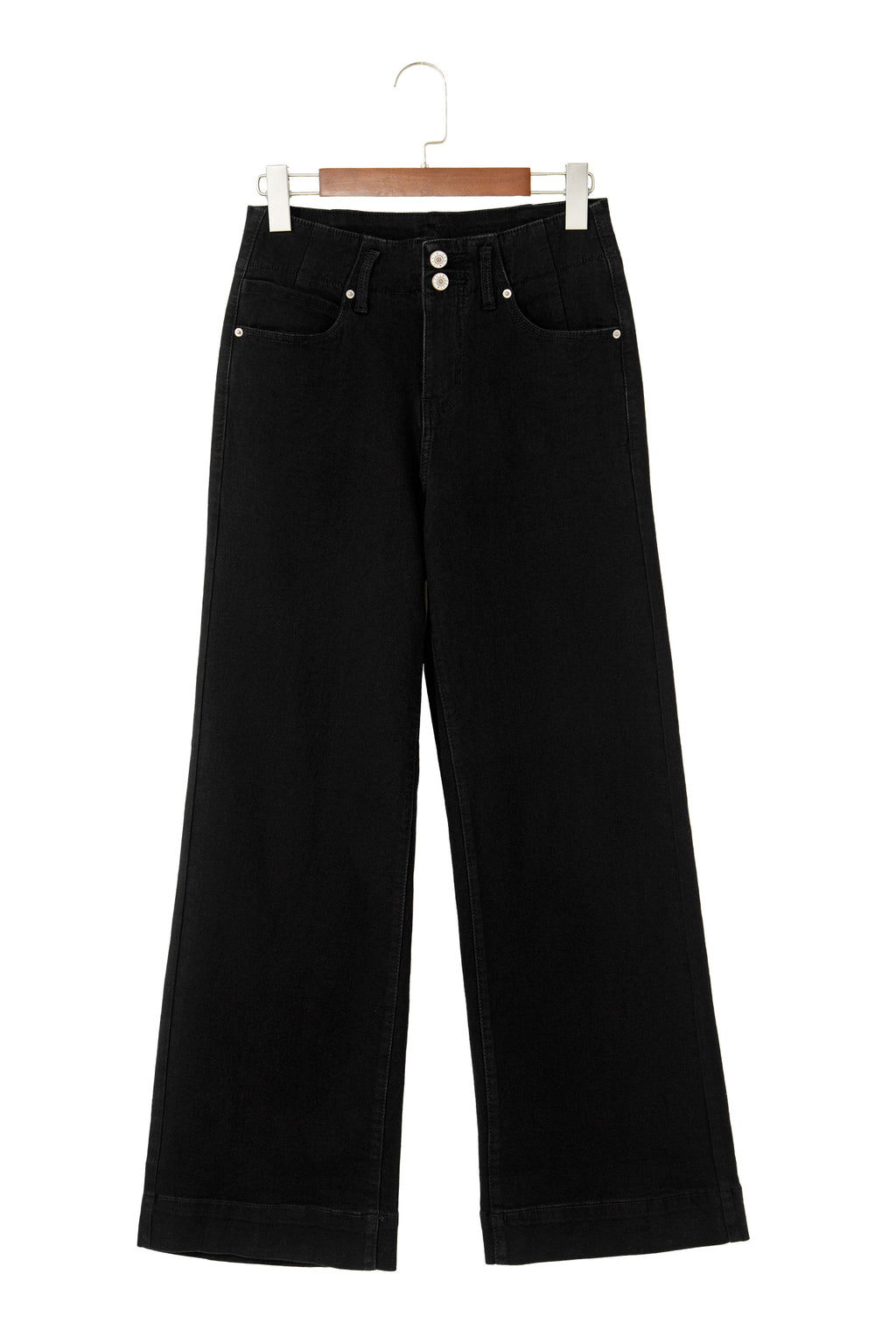 Bonbon 2-Button High Waist Wide Leg Jeans