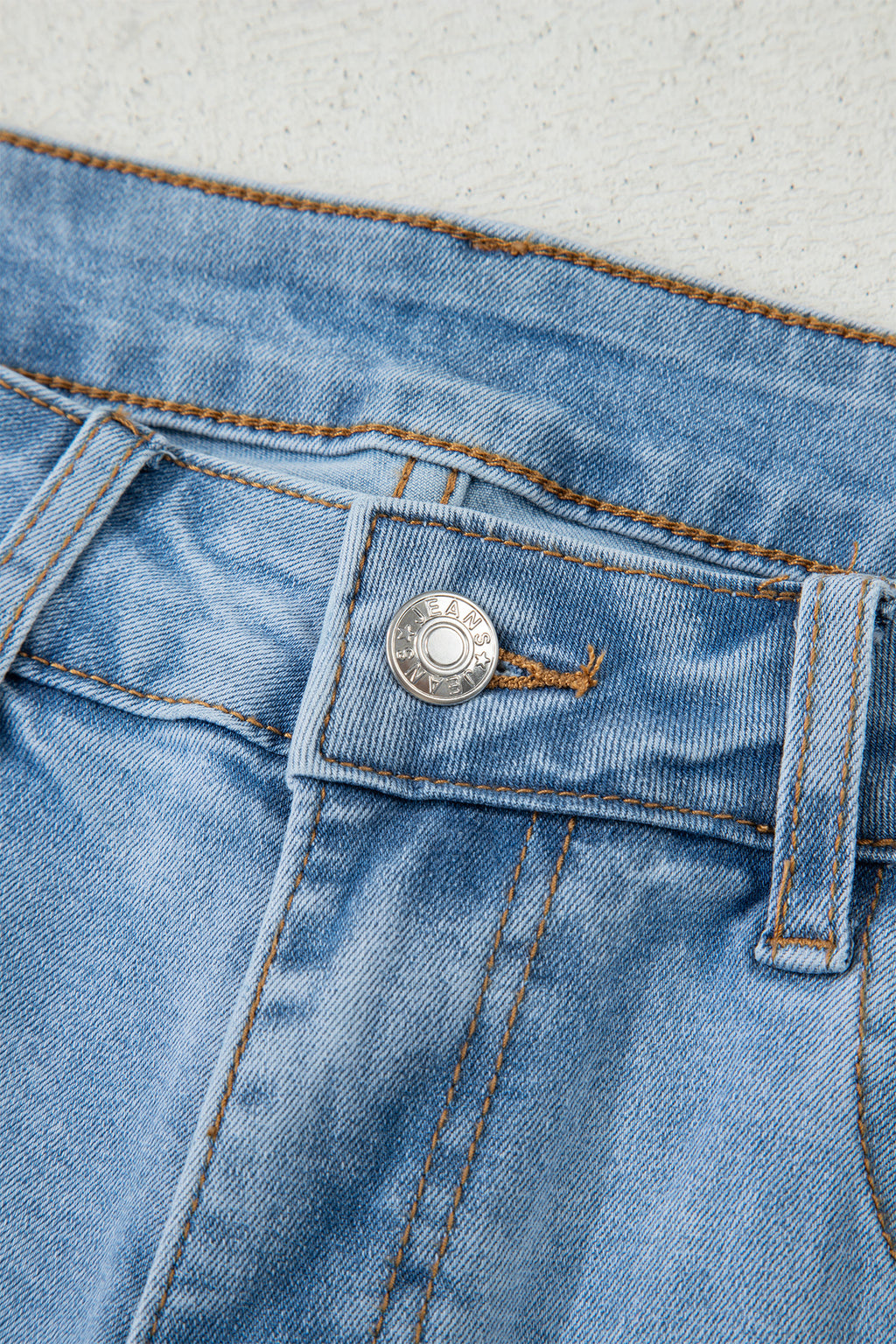 Beau Blue Contrast Stripe Frayed Side Panel Patchwork Shift Jeans