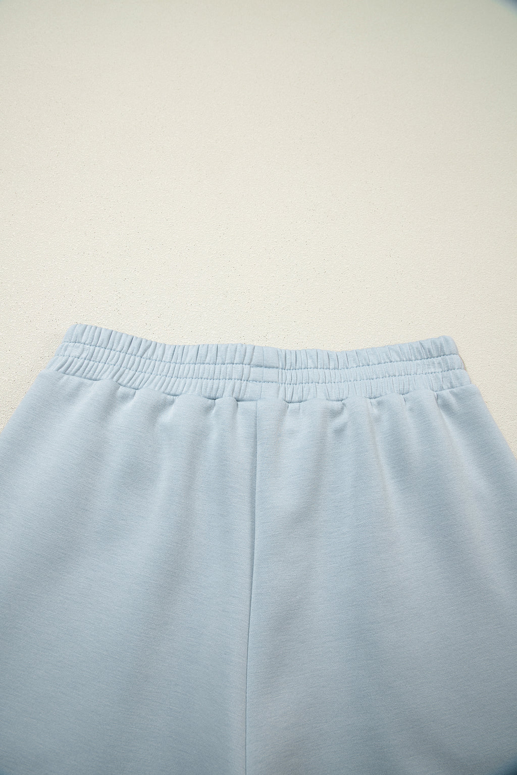 Light Grey Half Zip Polo Tee Casual Pant Set