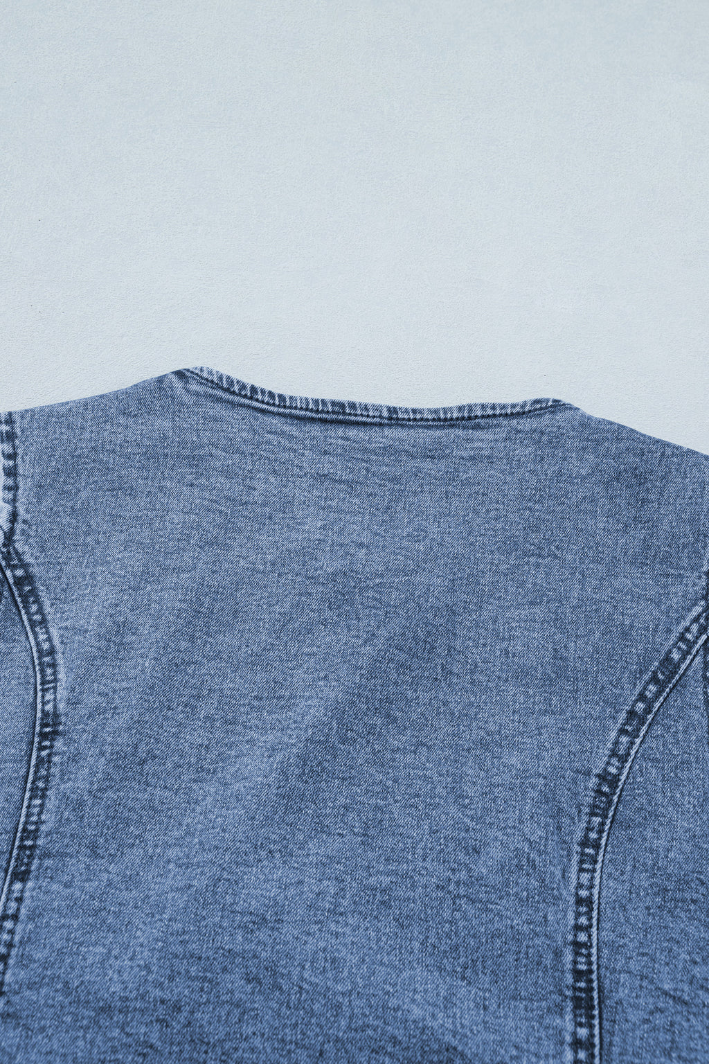 Ashleigh Blue Buttoned Front Slit Denim Vest