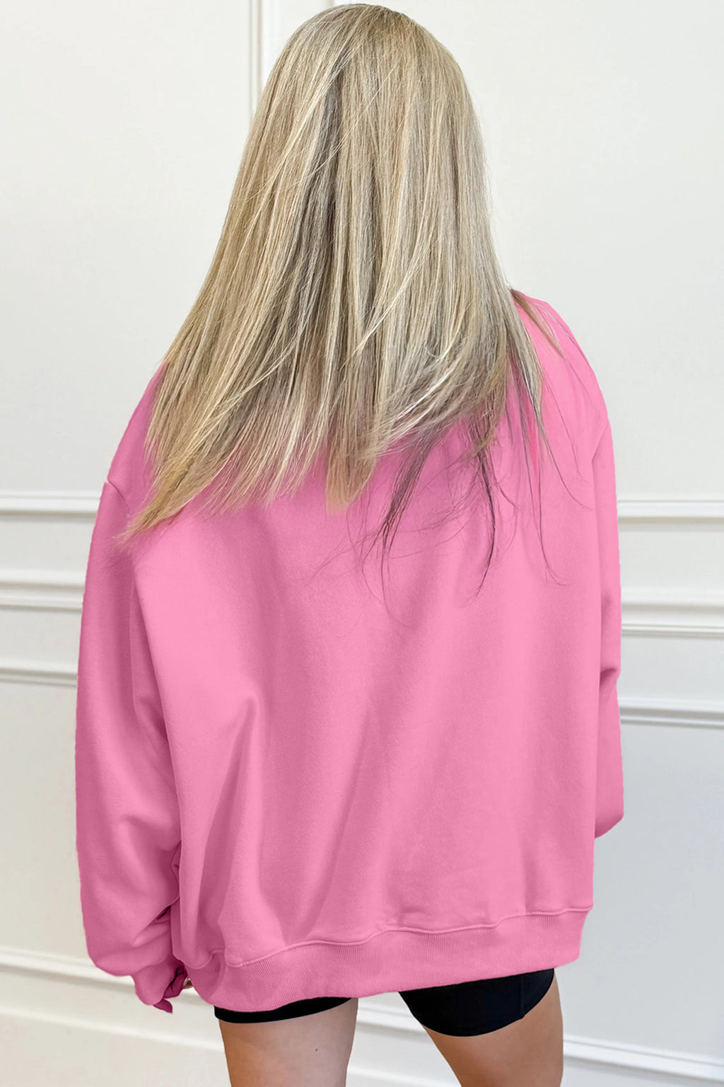 Sea Green Oversize Blessed Embroidered Mock Neck Sweatshirt