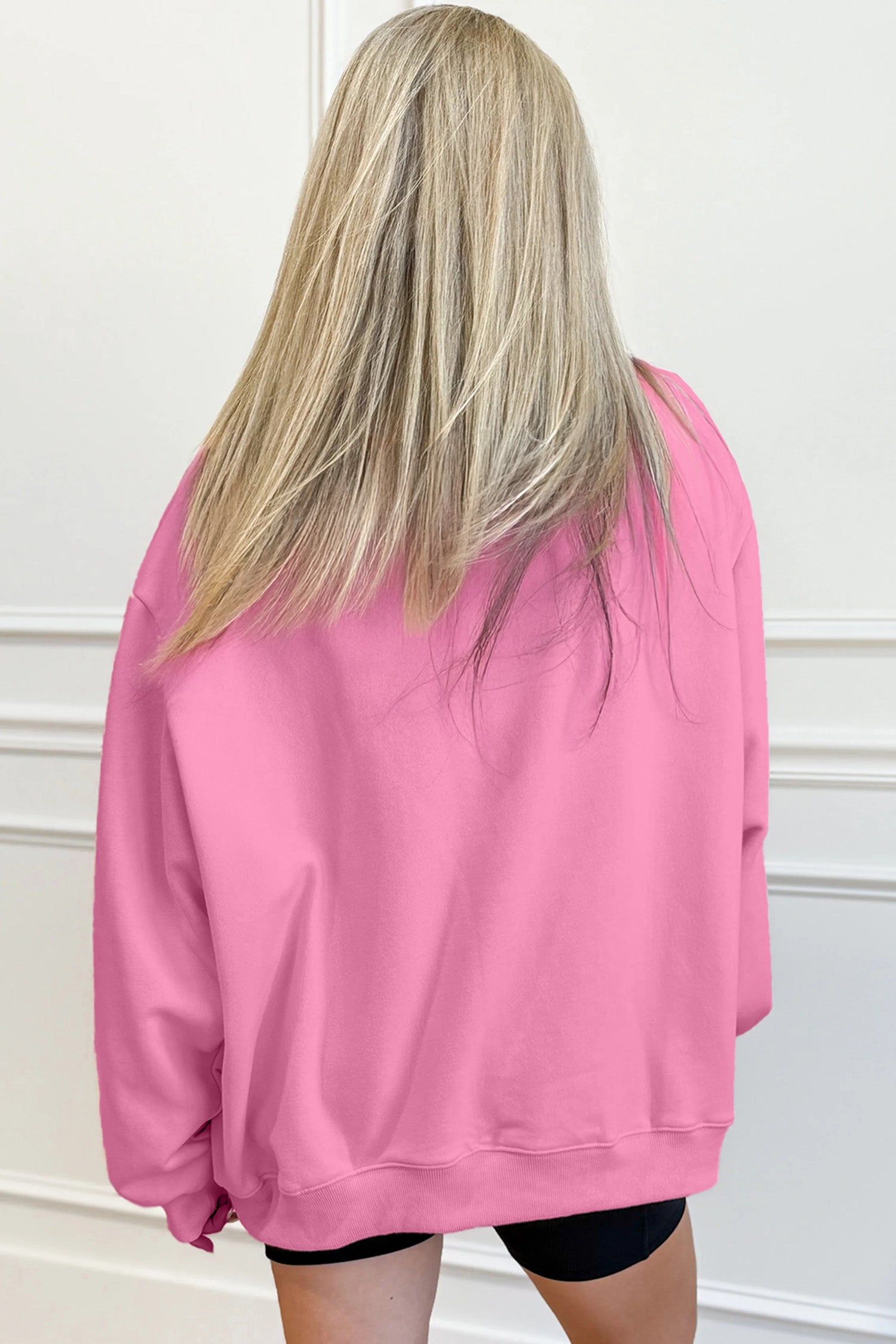 Sea Green Oversize Blessed Embroidered Mock Neck Sweatshirt