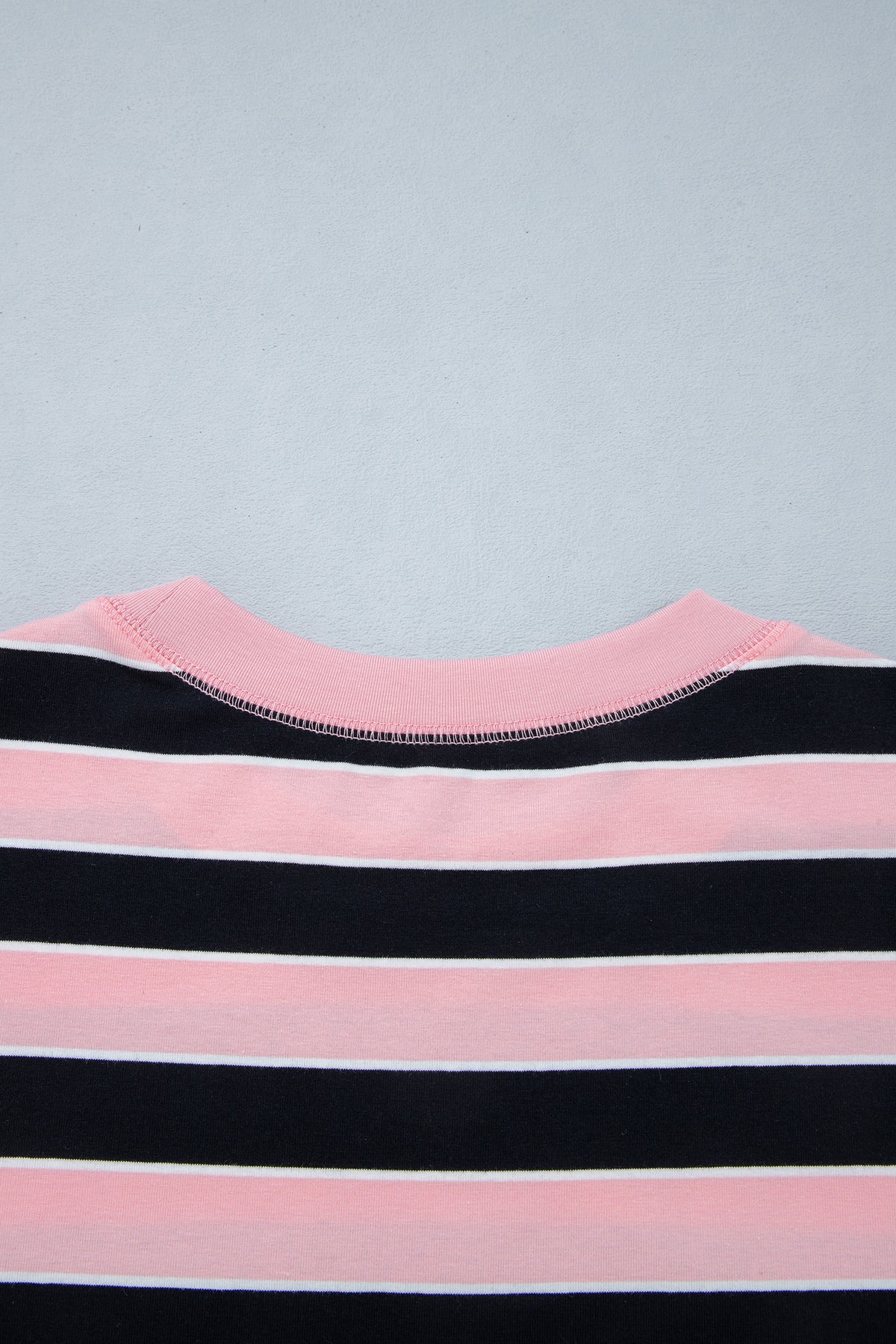 Pink Stripe Loose Tee and Pants Two Piece Set