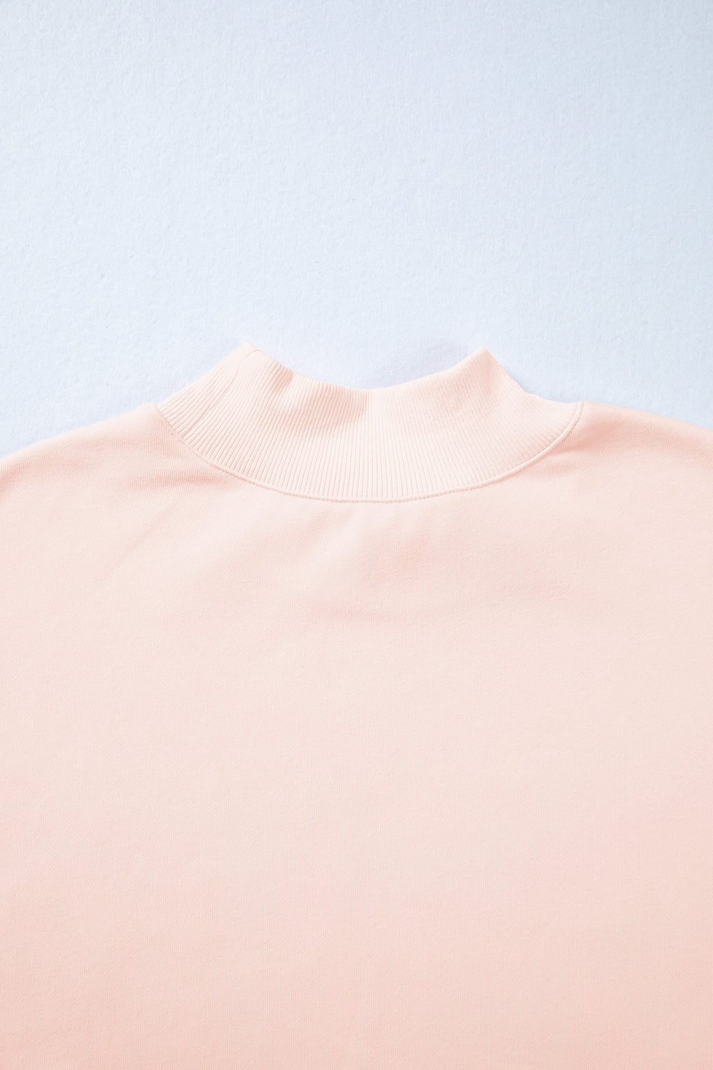 Light Pink Oversize Blessed Embroidered Mock Neck Sweatshirt