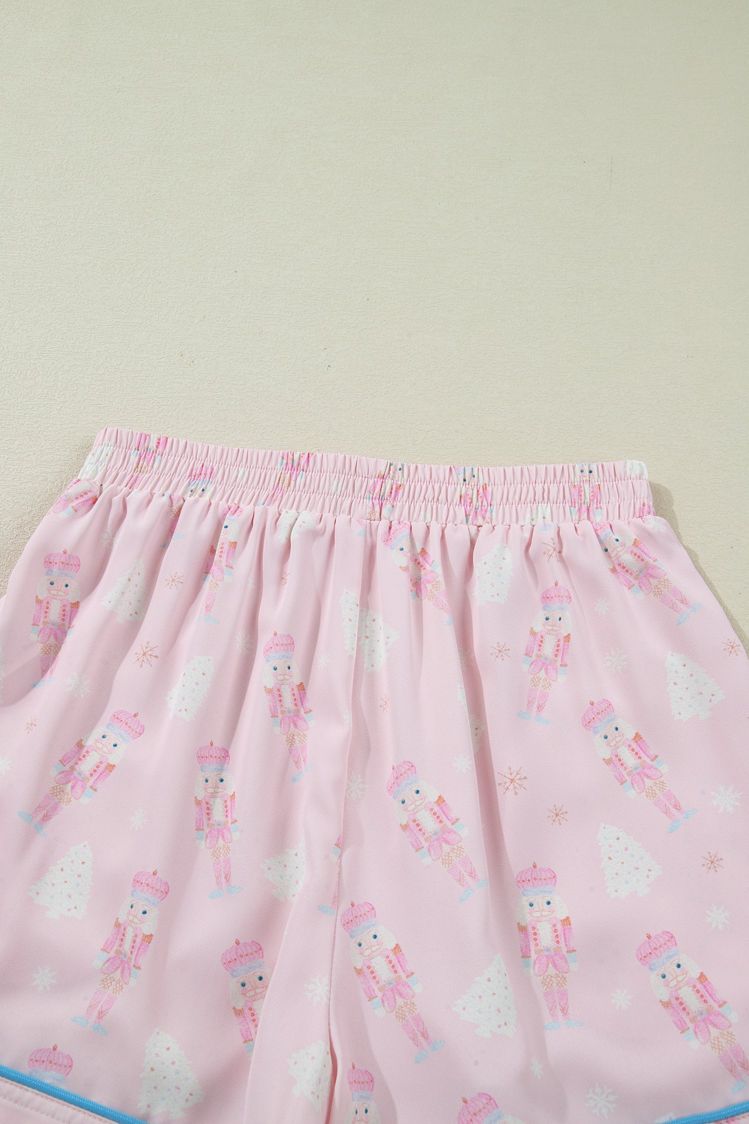 Pink Bow Tie Front Christmas Nutcracker Long Sleeve Shirt Shorts Pajama Set