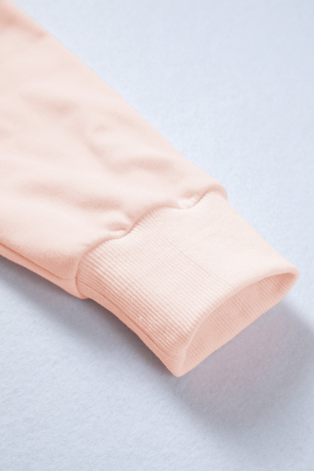 Light Pink Oversize Blessed Embroidered Mock Neck Sweatshirt