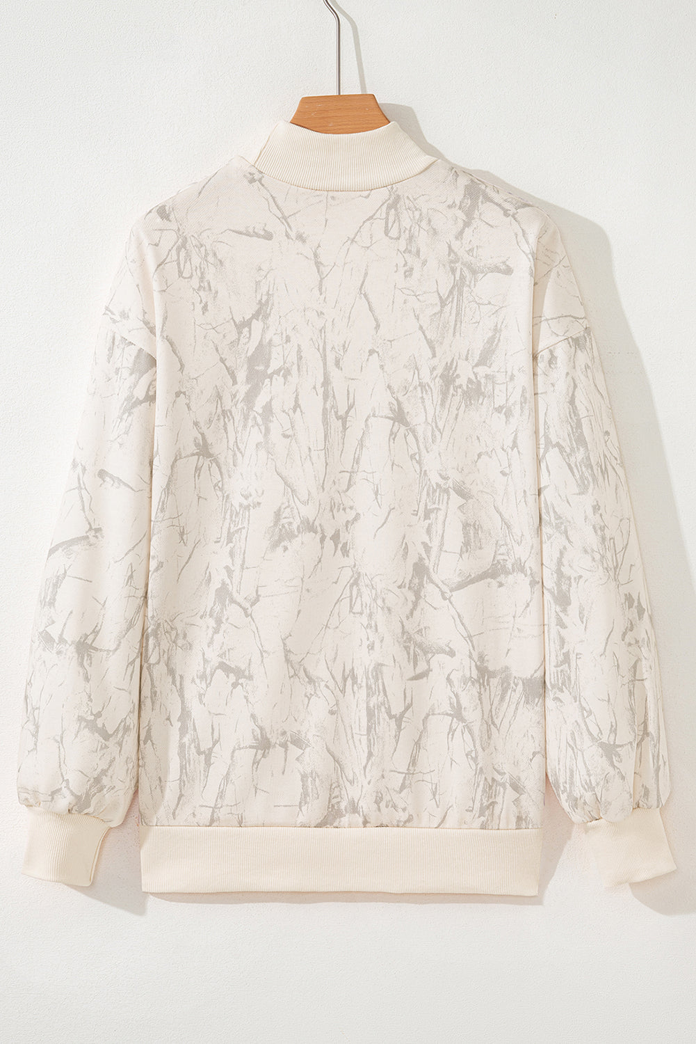 Khaki Camo Mock Neck Baggy Sweatshirt