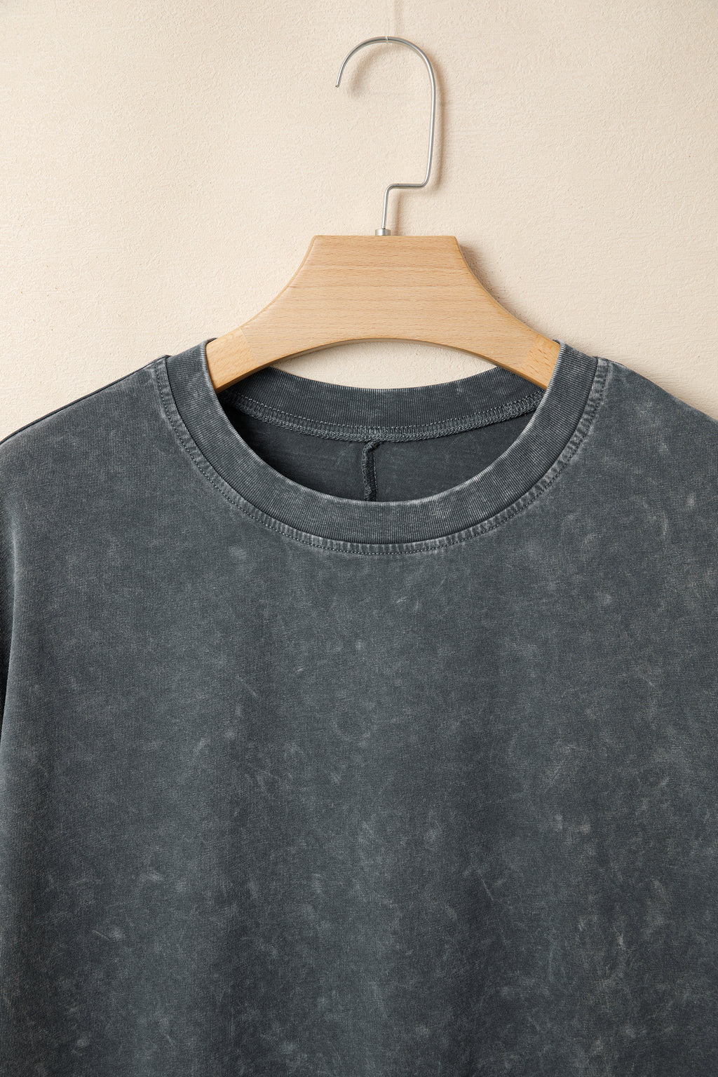 Mint Green Solid Color Cotton Mineral Washed Oversize Tee
