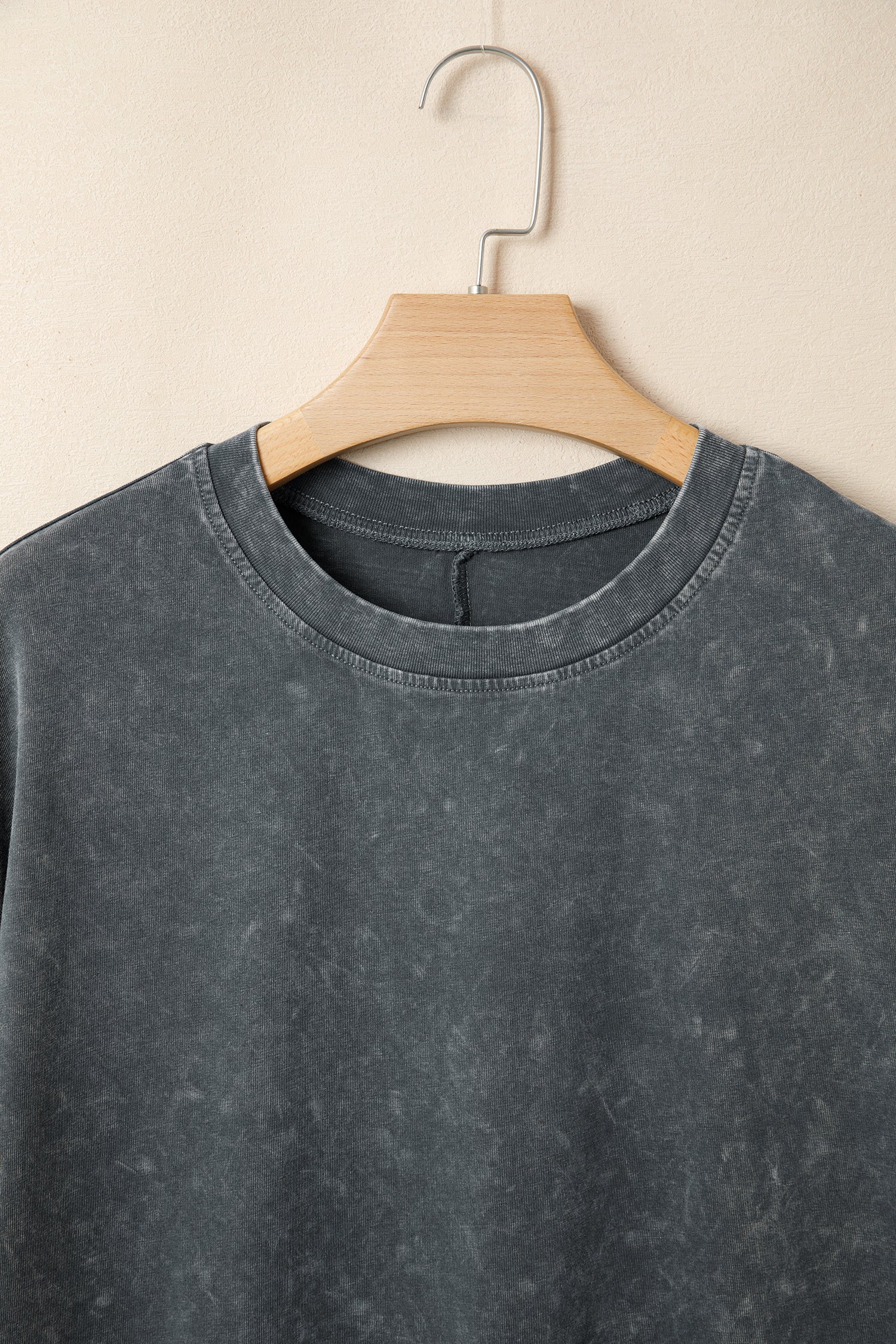 Mint Green Solid Color Cotton Mineral Washed Oversize Tee