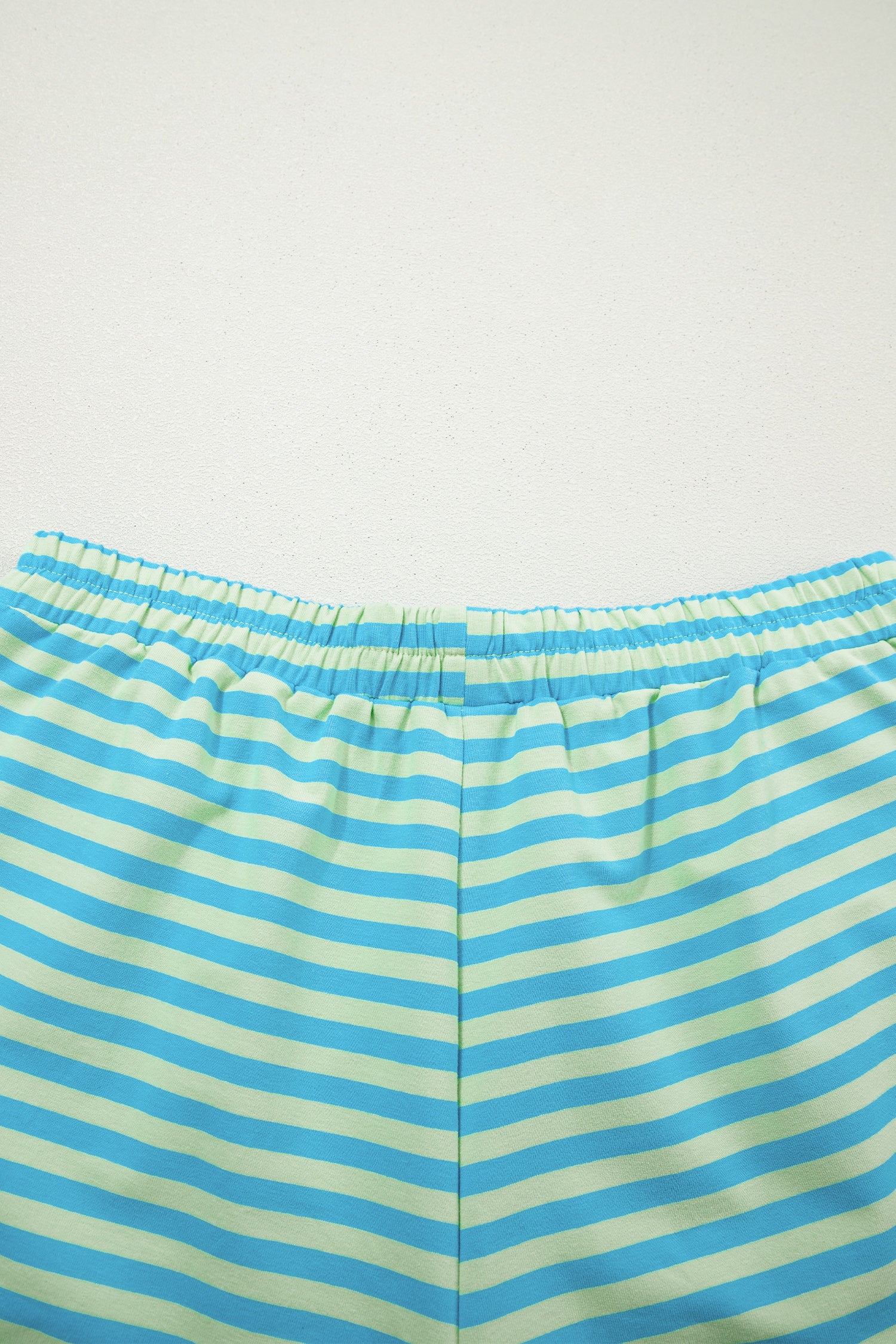 Pink Stripe Color Block Detail Long Sleeve Pullover Elastic Waist Pull On Shorts 2pcs Set