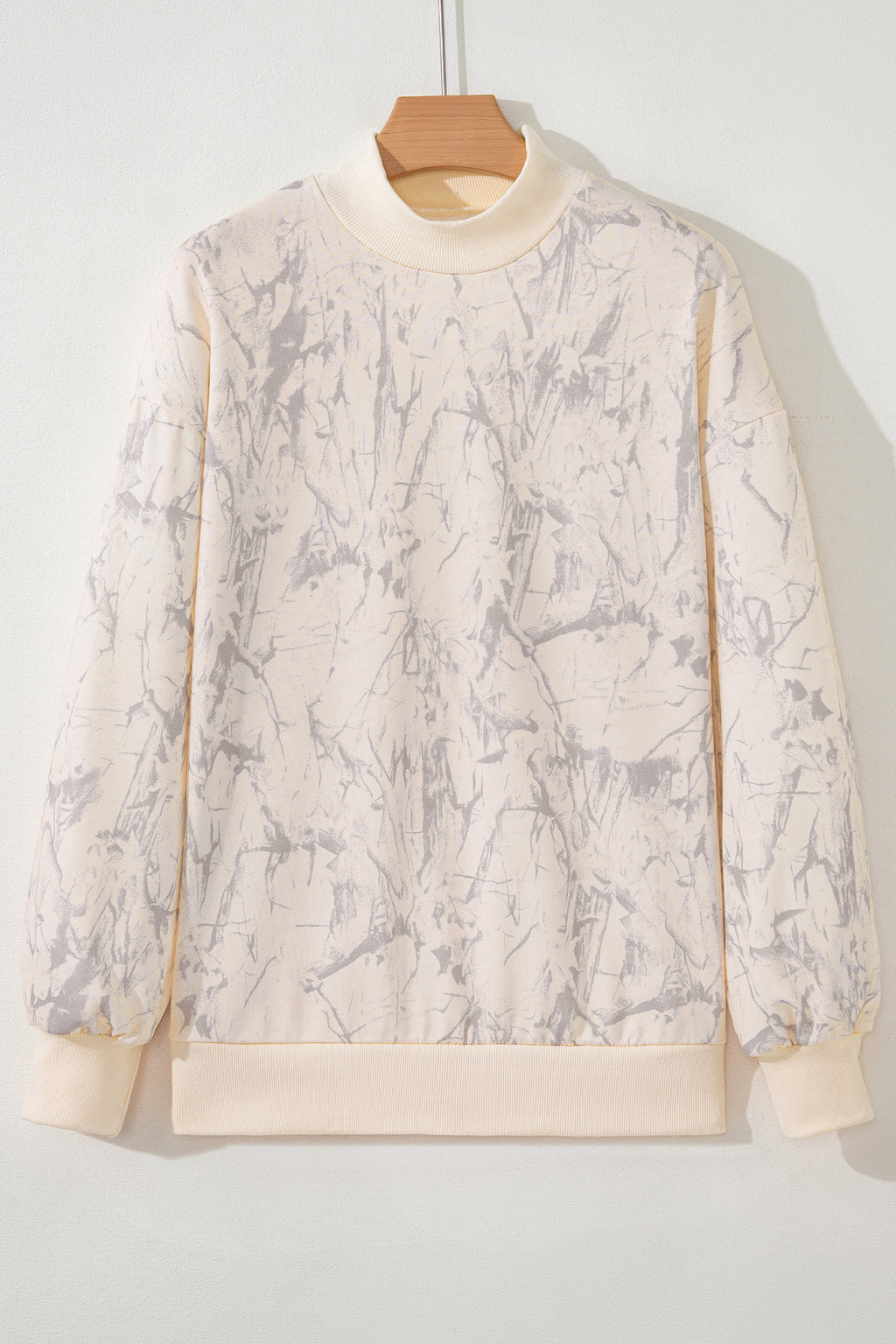 Khaki Camo Mock Neck Baggy Sweatshirt