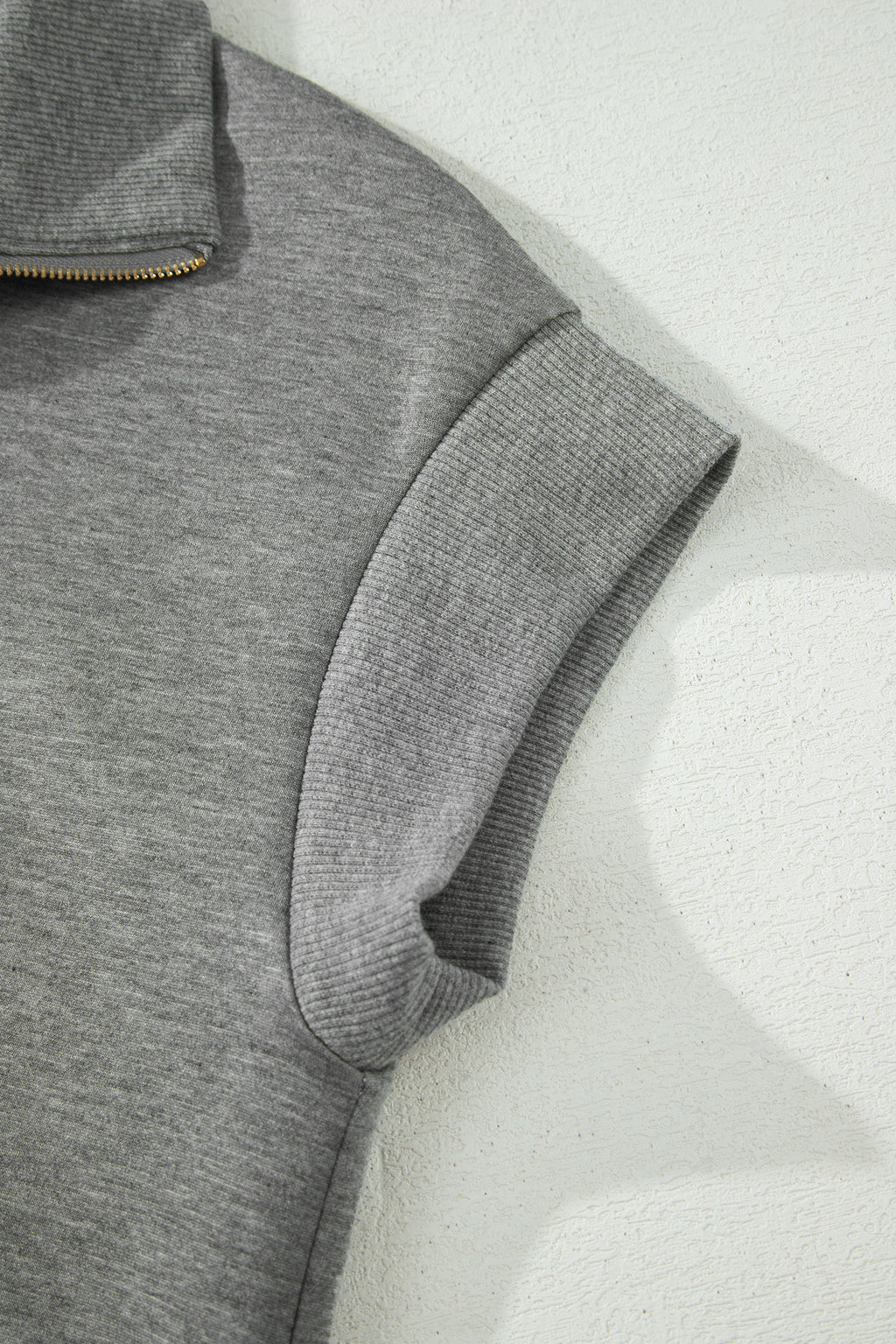 Light Grey Half Zip Polo Tee Casual Pant Set