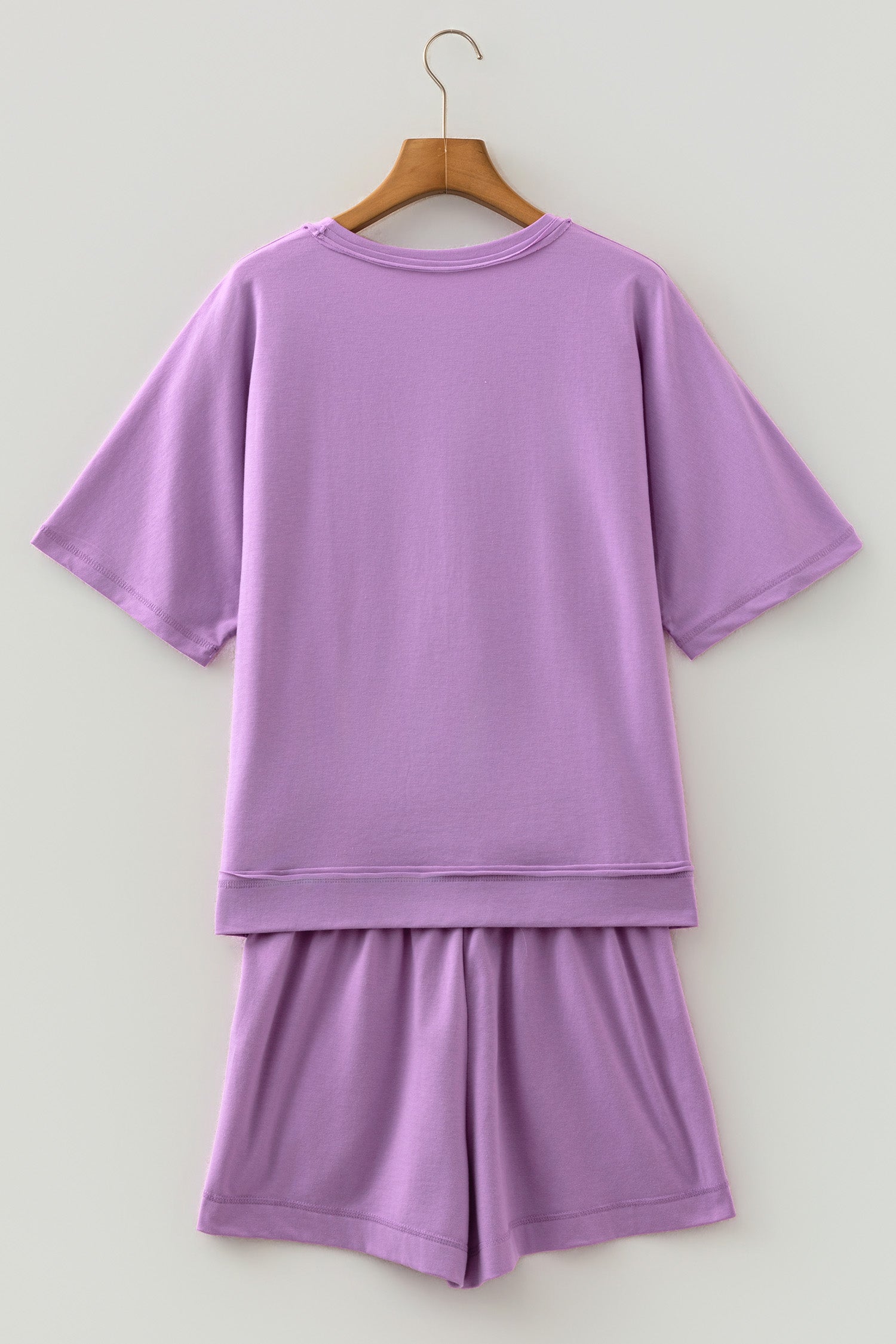 Orchid Bouquet Raw Edge Patch Pocket Oversized Top and Shorts Set