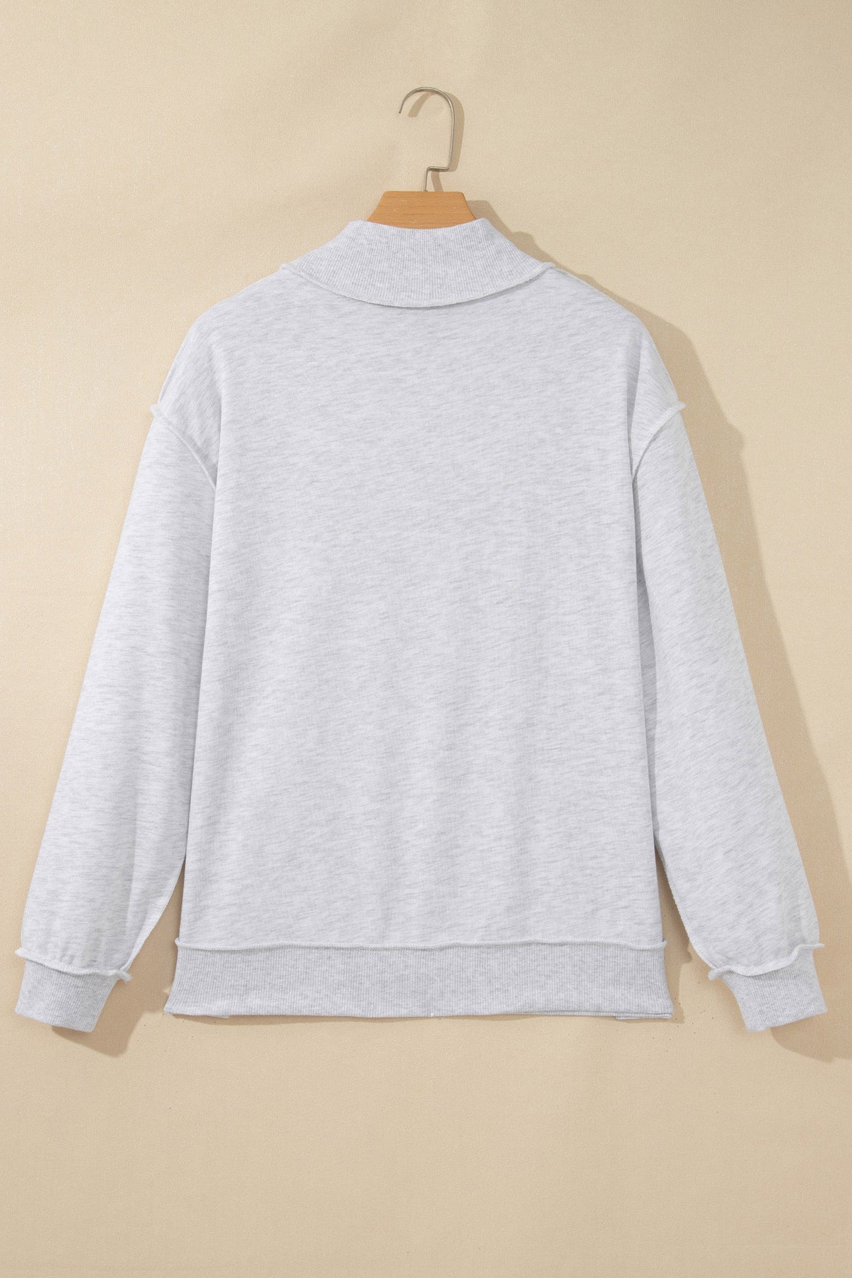 Gray Polka Dot Letter Print Loose Fit Long Sleeve Plus Size Sweatshirt