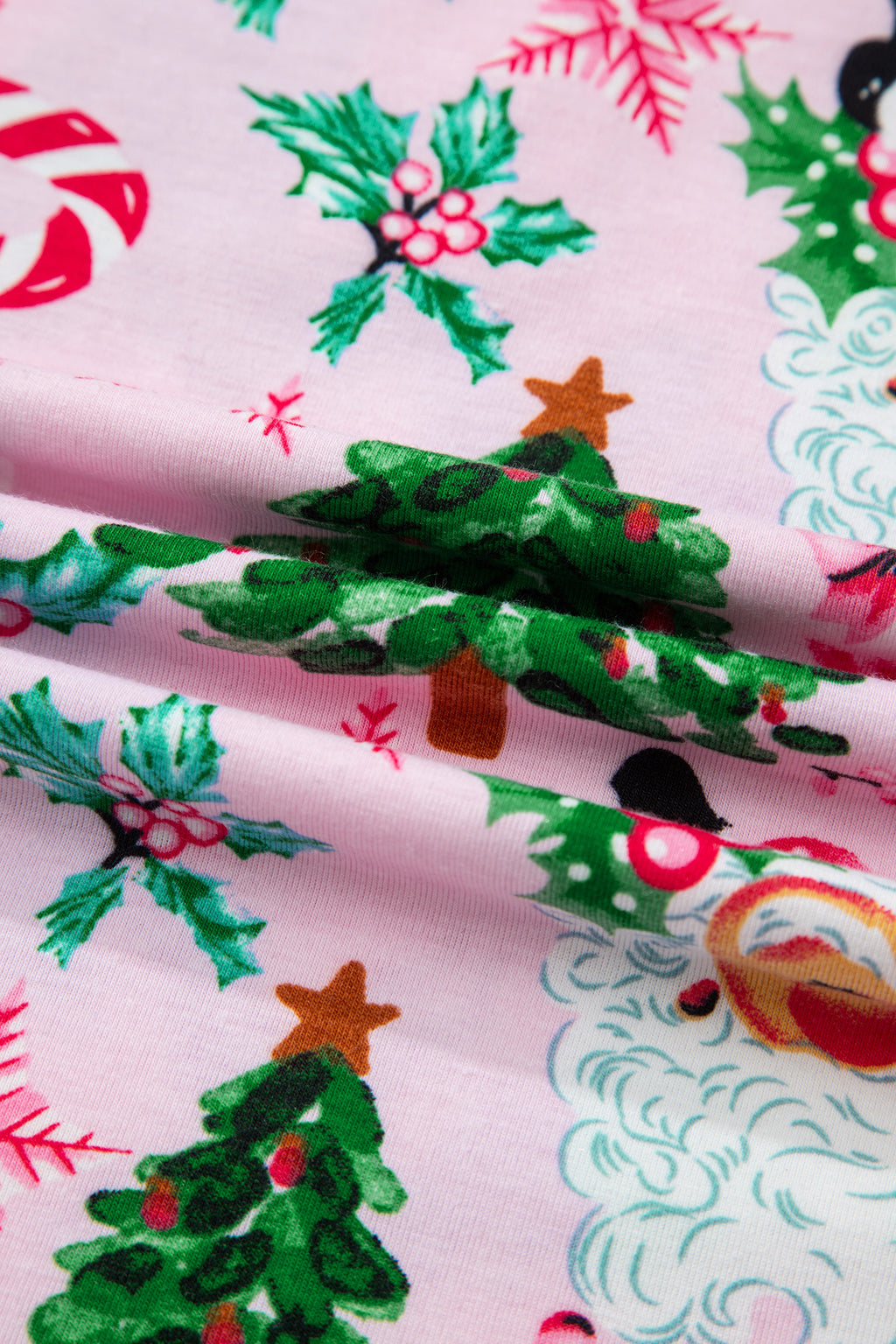 White Christmas Pattern Button V Neck Pullover Drawstring Pants 2pcs Lounge Set