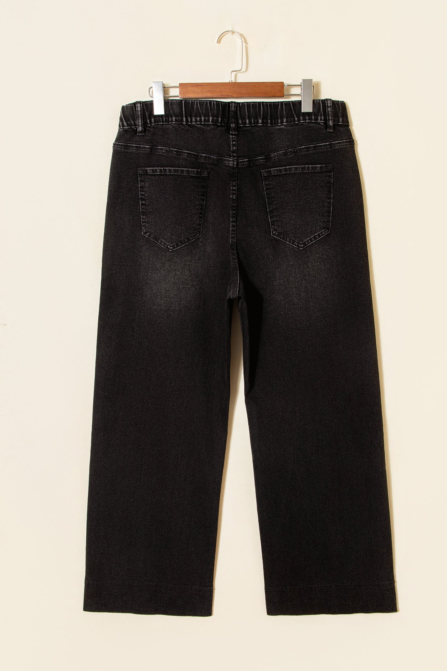 Black Acid Wash Contrast Lace-up Plus Size Jeans